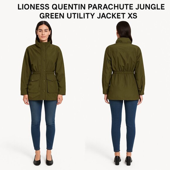 LIONESS Quentin Parachute Jungle Green Utility Jacket XS NWT - Picture 1 of 13